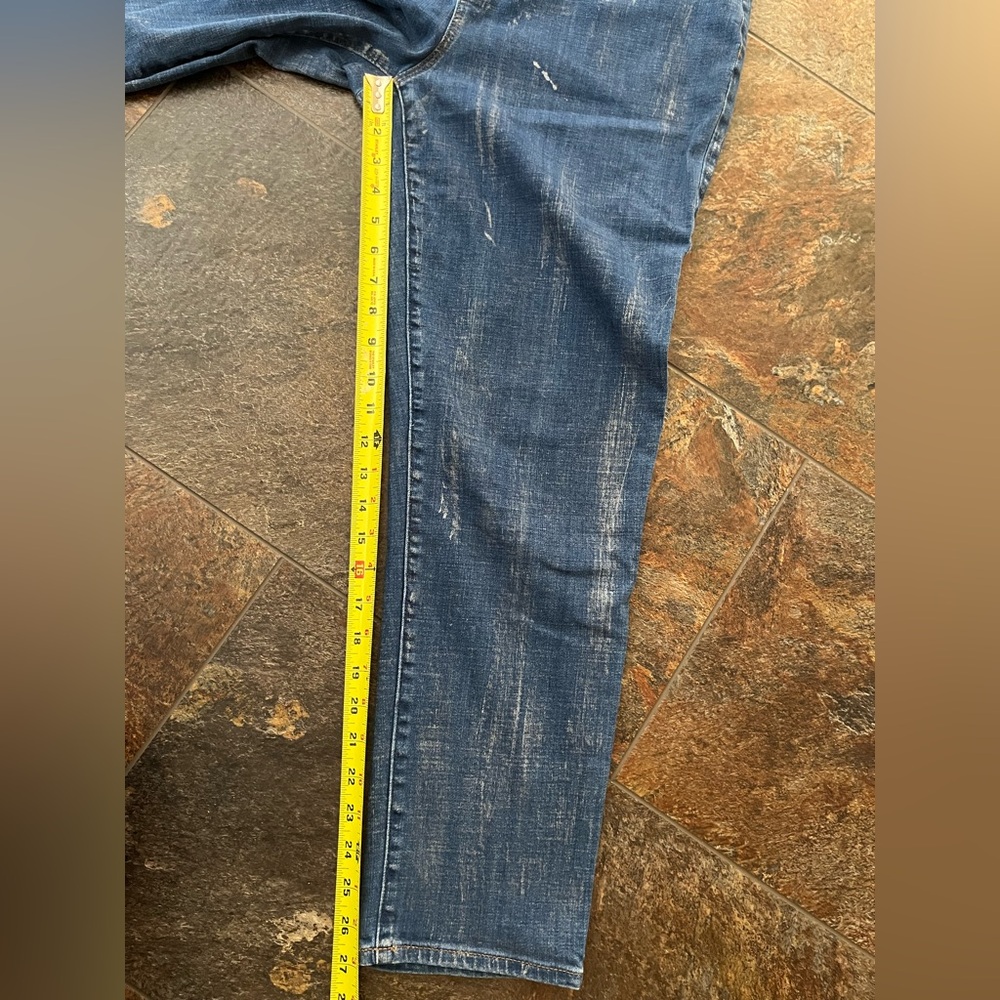 Chico’s so slimming girlfriend slim leg ankle dark wash metallic rinse. Size 12R - Picture 16 of 16